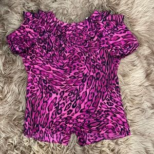 Pink animal print work top, size 4